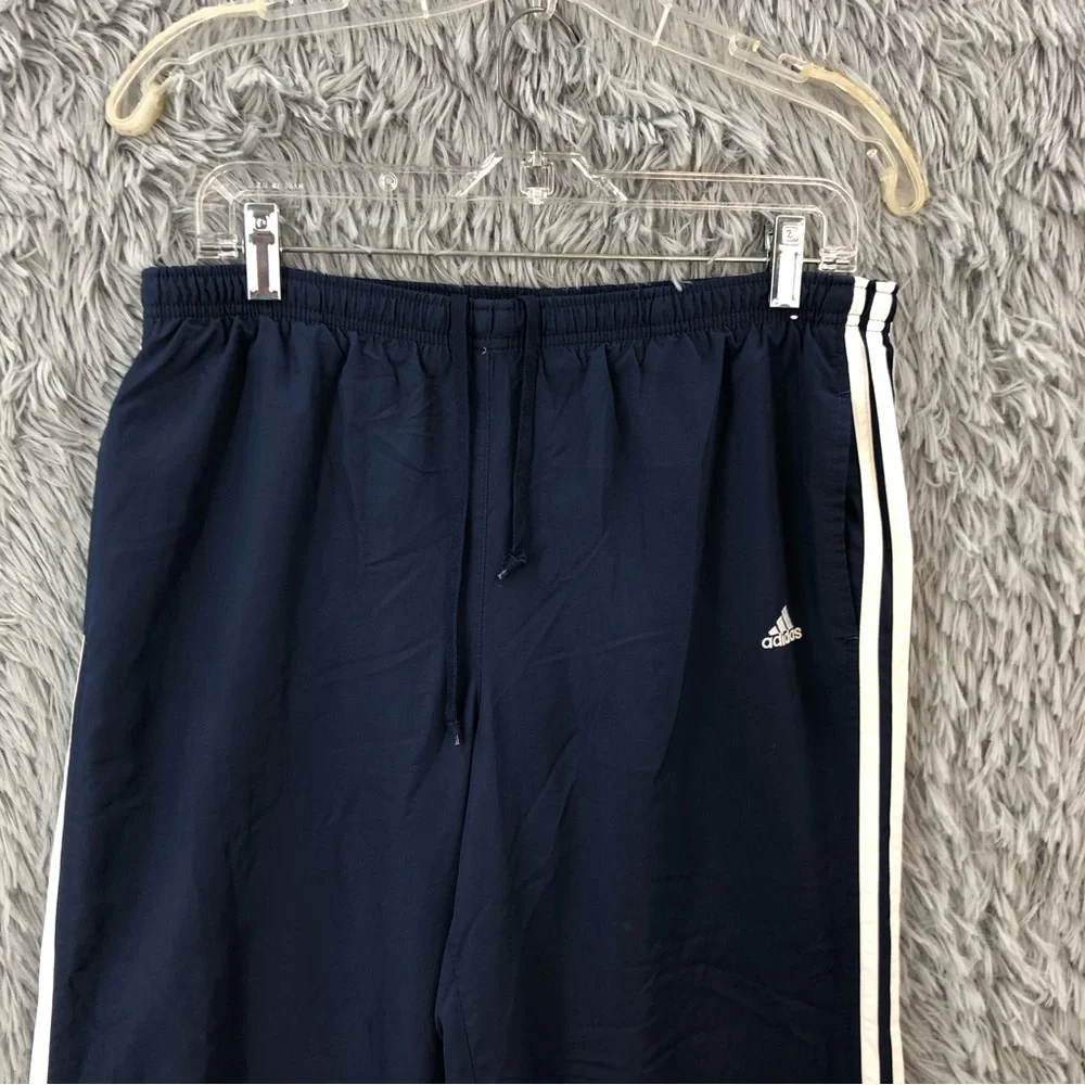 Adidas Track Pants Men Large Drawstring Waist Zipper Side Hem Athletic Workout